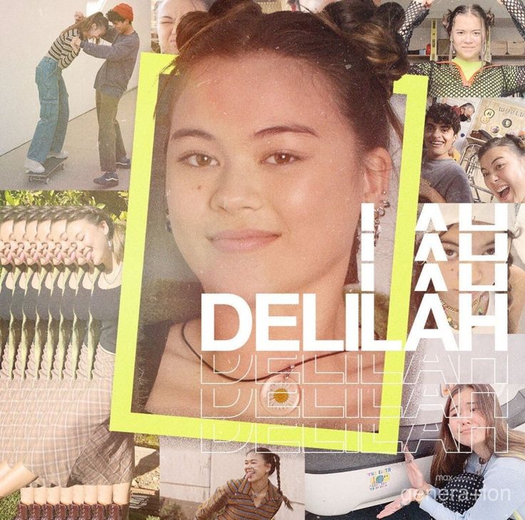 a collage of photos with the words delilah in korean and an image of a woman's face