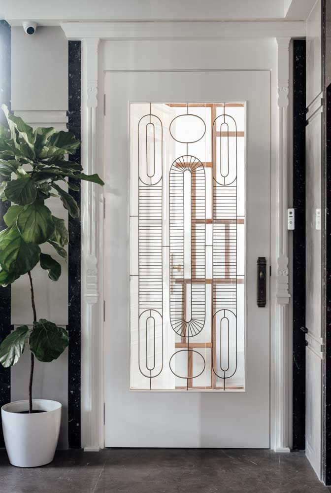 an art deco door is shown in this entryway