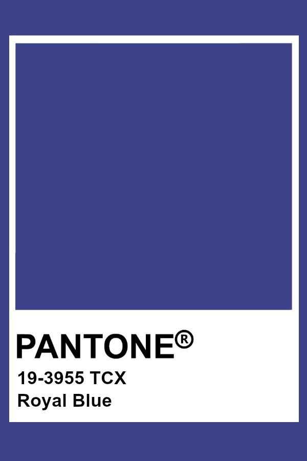 the pantone royal blue color is shown