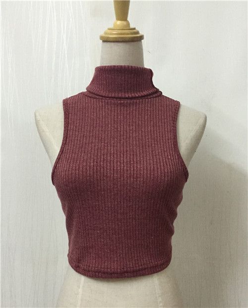 Fitted Ribbed Sleeveless Crop Top, Fitted Sleeveless Ribbed Crop Top, Stretch Ribbed Turtleneck Tank Top, Trendy Ribbed Turtleneck Tank Top, Fitted High Neck Ribbed Tank Top, Fitted Turtleneck Tank Top In Solid Color, Fitted Solid Color Turtleneck Tank Top, Ribbed Sleeveless Stretch Crop Top, Stretch Ribbed Sleeveless Crop Top