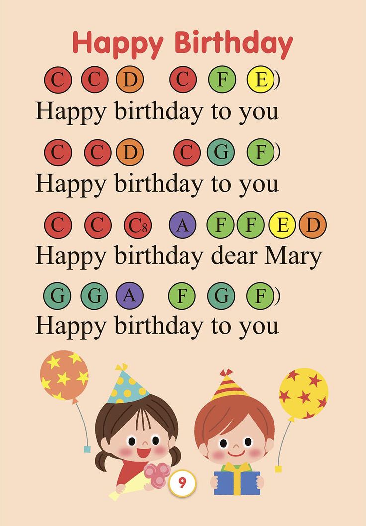 a birthday card with two children holding balloons and the words happy birthday to you on it