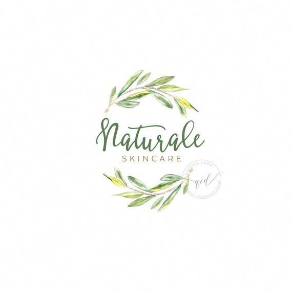 the logo for natural skin care, which is made with watercolors and hand lettering