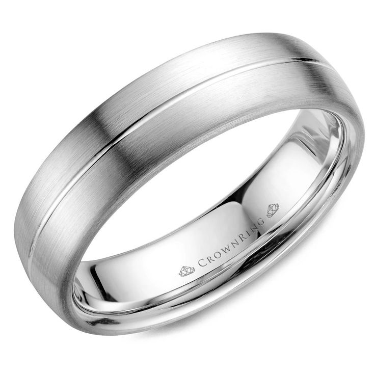 men's wedding band in white gold