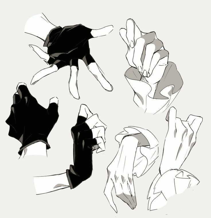 an image of hand gestures drawn in black and white