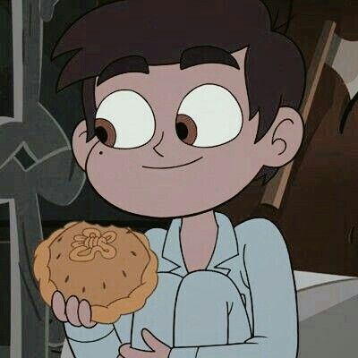 a cartoon character holding a cookie in his hand