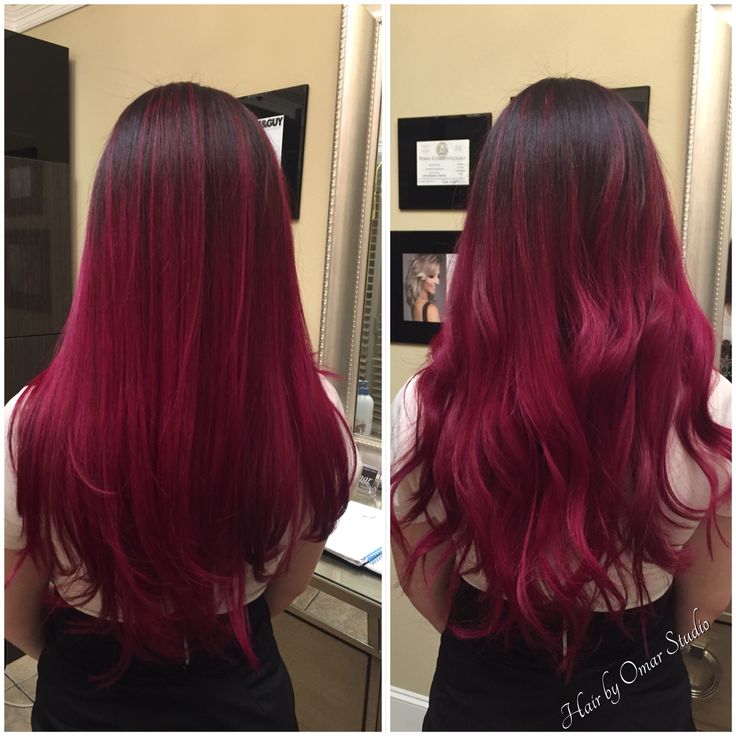 Hot pink balayage! Black Hair With Pink Balayage, Magenta Balayage, Hot Pink Balayage, Dark Pink Balayage, Hot Pink Highlights In Brown Hair, Pink Balayage, Magenta Hair, Hair Color Streaks, Lavender Hair