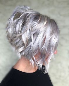 Short Platinum Blonde Hair, Perfect Curly Hair, Aline Bob, A Line Bob, Updo Curly, Silver Blonde Hair, Gray Hair Cuts, Silver Blonde, Gray Hair Highlights