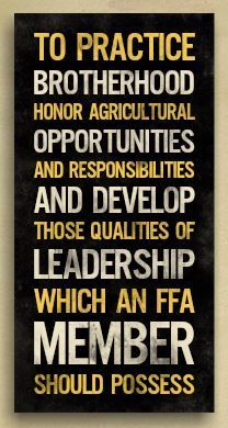 a black and white poster with the words to practice, brotherhood, honor agric