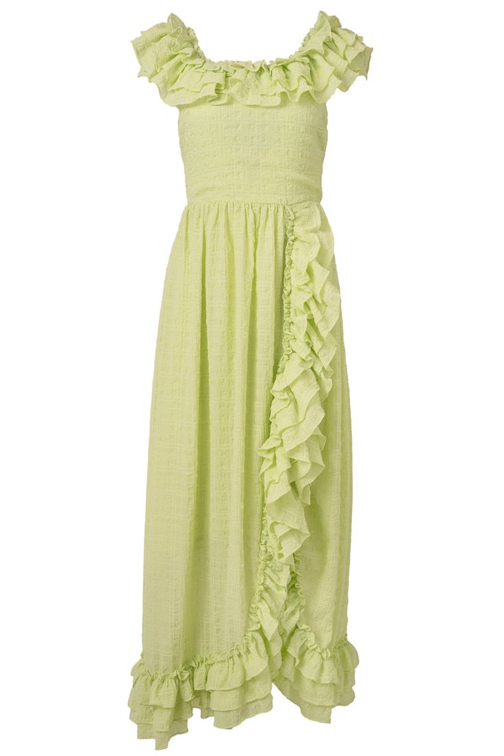 The Havana Dress is our favorite playful and cute option! The green textured print adds a summer touch to the maxi wrap skirt, while the tiered ruffle neckline and flutter sleeves bring a touch of whimsy. With a hidden back zipper and non-stretch fabric, this dress is as comfortable as it is stylish. Havana Dress, Maxi Wrap Skirt, Dress Ruffles, City Woman, Wrap Maxi Skirt, Short Sleeve Maxi Dresses, Style Spring, Green Shorts, Hello Summer