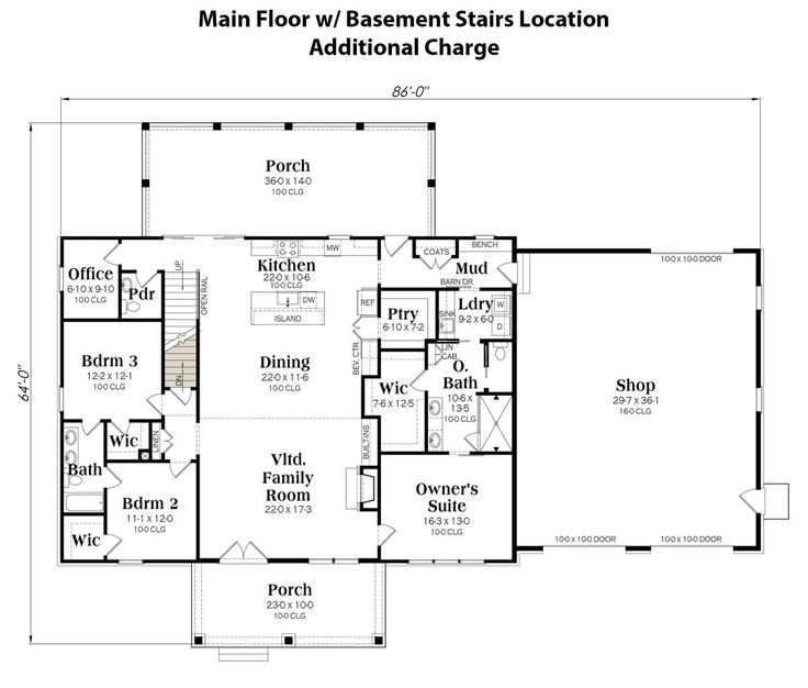 the main floor plan for an apartment with three bedroom and two bathrooms, along with additional garage