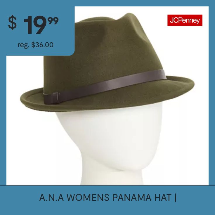 This a.n.a women's panama hat is perfect to pair with your favorite fall or cold-weather looks. Made from a felt-like fabric, this fedora comes with a faux leather trim around the base. Base Material: 100% PolyesterCare: Spot CleanCountry of Origin: Imported Womens Headband, Headbands For Women, Hair Accessories Headbands, Panama Hat, Leather Trims, Fedora, Panama, Cold Weather, Faux Leather