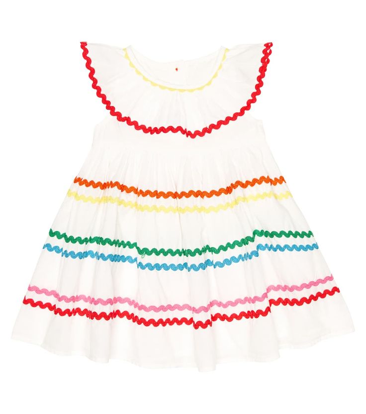 Baby Cotton Dress in White - Stella Mc Cartney Kids | Mytheresa Cotton Sundress With Ruffles For Playtime, Multicolor Cotton Short Sleeve Twirl Dress, Multicolor Summer Dress For Playdate, Summer Multicolor Dress For Playdate, Multicolor Cotton Twirl Dress With Short Sleeves, Cream Cotton Summer Dress, White Short Sleeve Twirl Dress For Playdate, White Short Sleeve Twirl Dress, Summer Playtime Dress With Ruffles