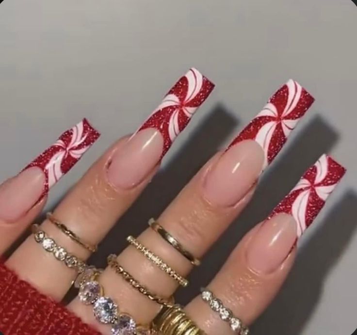 Christmas Nails Acrylic Coffin Long, Christmas Acrylic Nails Square, Obnoxious Nails, Dope Christmas Nails, Christmas Nails Baddie, Christmas Baddie Nails, Baddie Christmas Nails, Latin Nails, Best Christmas Nails