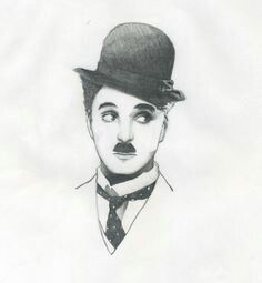 a black and white drawing of a man wearing a top hat