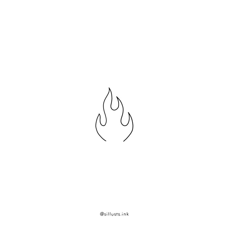 a black and white drawing of a fire