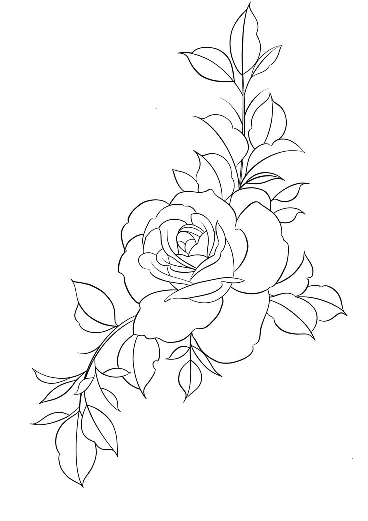 Rose Flower Tattoo Stencil, White Roses Drawing, Rose Leaves Drawing, Beaded Hats, Flower Tattoo Stencils, Rose Tattoo Stencil, Hat Burning, Floral Tattoo Shoulder, Rose Flower Tattoos