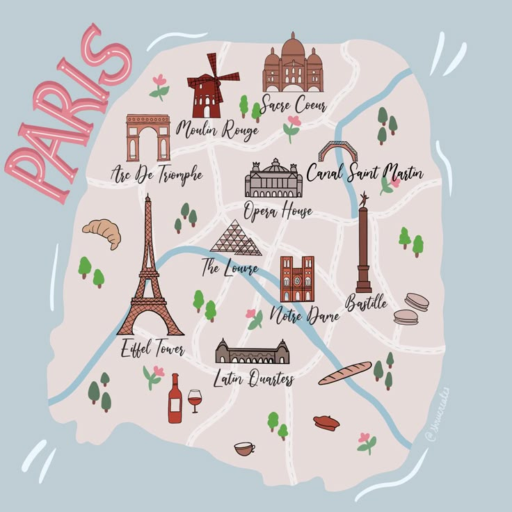 a map of paris with all the major attractions