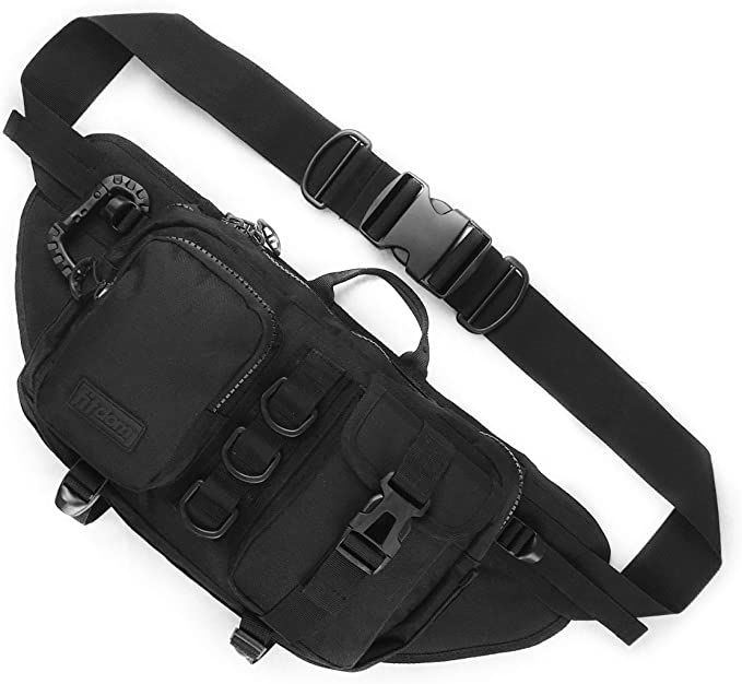 AmazonSmile: Fitdom Tactical Sling Bag for Men. Made from Heavy Duty Techwear Nylon & Built Tough for Outdoor. Also Use As EDC, shoulder Backpack, Fanny Waist Pack, Crossbody or Chest Bag for Travel Cycling Techwear Bag, Techwear Accessories, Tactical Sling Bag, Molle Bag, Sling Bag For Men, Edc Bag, Hiking Accessories, Sling Pack, Tactical Backpack