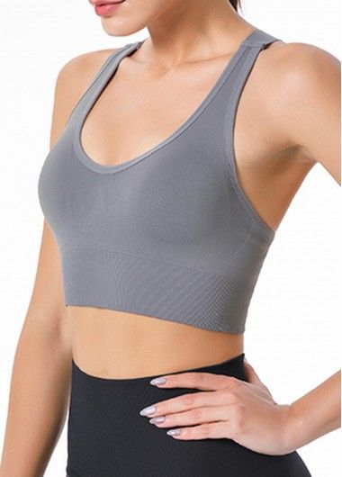 Color:Grey;Size:S;Size:M;Size:L;Size:XL;Size:2XL;Package Contents:1 X Sports Bra; Stretch Gray Sports Bra, High Stretch Gray Sports Bra, Gray High Stretch Sports Bra For Training, High Stretch Gray Sports Bra For Gym, Gray High Stretch Training Sports Bra, Gray High Stretch Activewear For Light Sports, Gray Athleisure Sports Bra For Light Sports, Gray Sports Bra For Workout, Gray Sports Bra For Gym