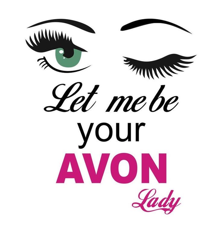 the words let me be your avon lady are shown in black and pink letters