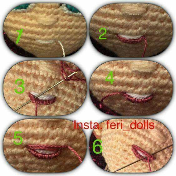 instructions on how to crochet a doll's eyes