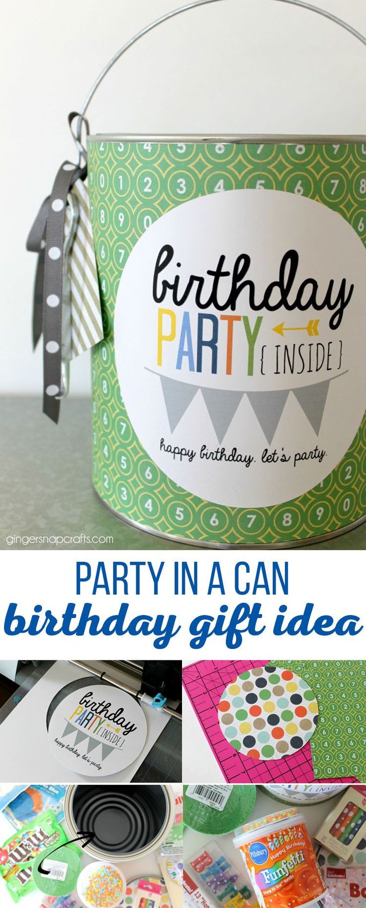 birthday party in a can gift idea with free printables and instructions to make it