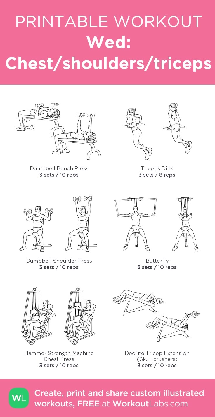 the printable workout poster shows how to do chest presses and sit - ups in different positions