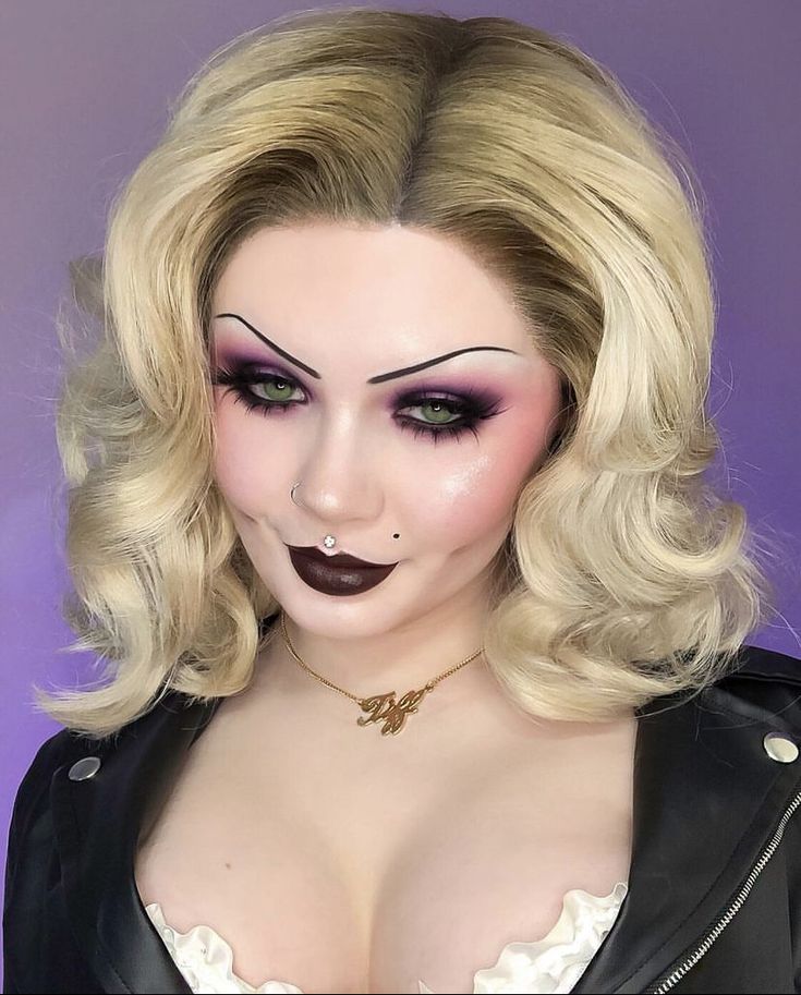 Tiffany And Chucky Aesthetic, Tiffany Chucky Makeup Look, Chuckys Wife Halloween, Tiffany Valentine Cosplay, Tiffany Bride Of Chucky Makeup, Chuckies Bride Costume, Tiffany Makeup Chucky, Tiffany Chucky Makeup, Chuckies Bride