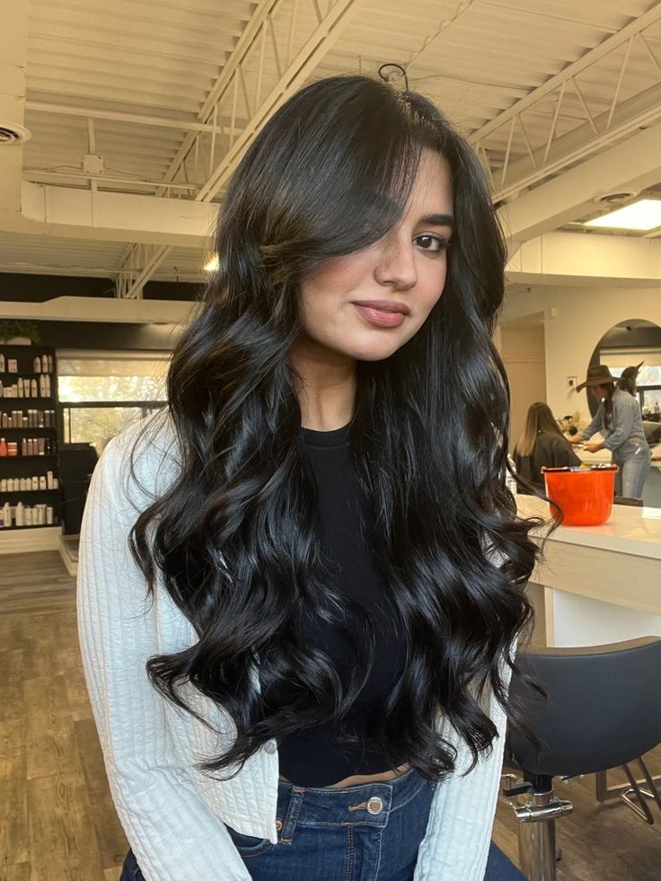 Curls With Long Layers, Curled Hairstyles With Curtain Bangs, Blowout Waves Loose Curls, Loose Curls With Curtain Bangs, Curtain Bangs And Curls, Long Layers Curled, Curled Hair With Layers, Curled Hair With Curtain Bangs, Curled Curtain Bangs