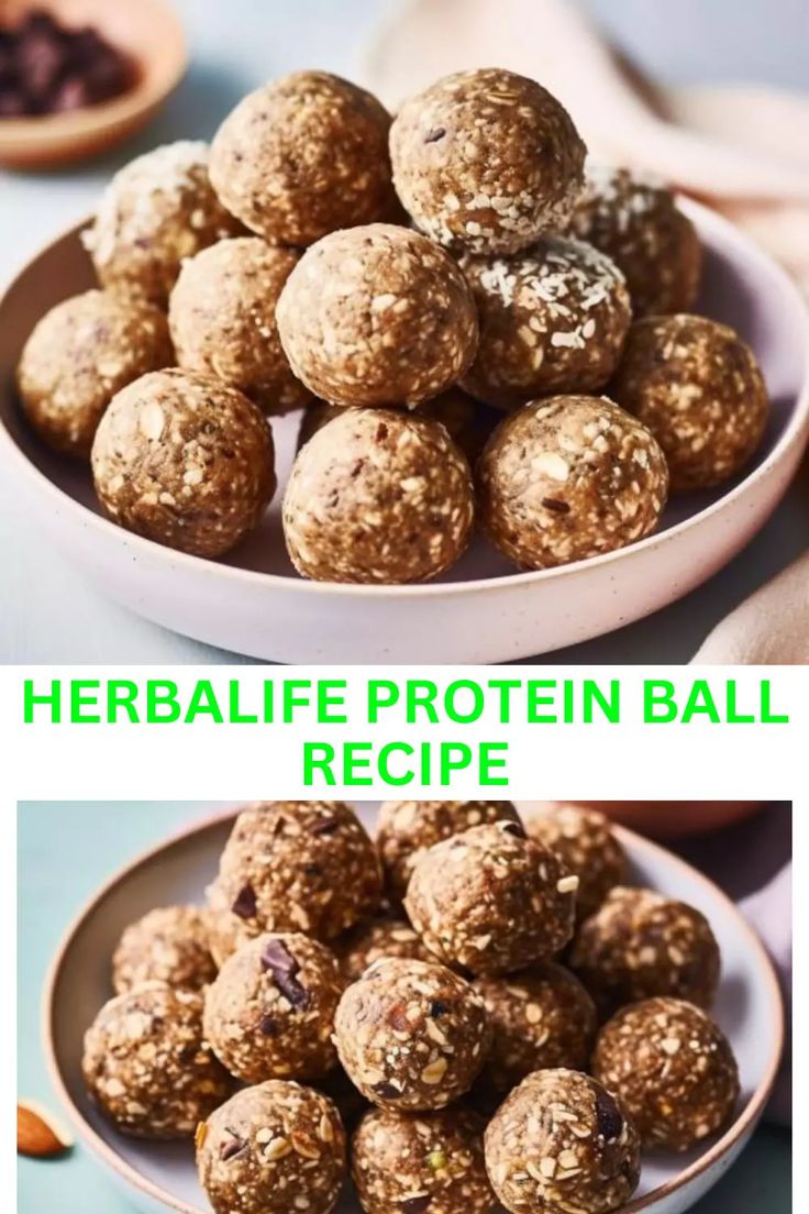 two pictures showing different types of protein balls