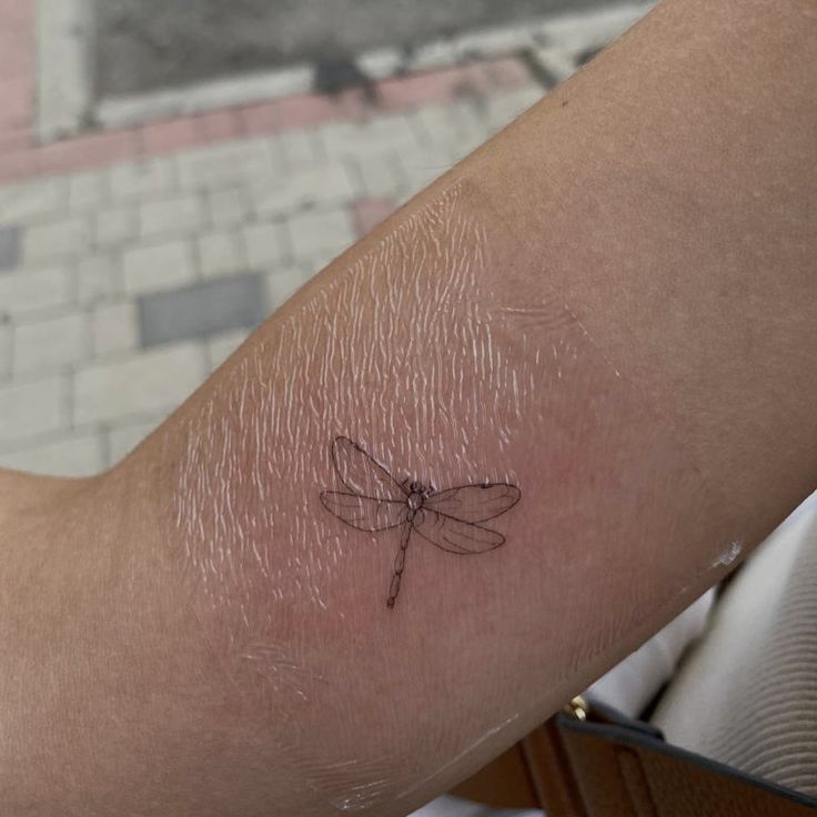 Tattoo ideas dragon fly line tattoo Dragonfly Tattoo On Ankle, Aesthetic Dragonfly Tattoo, Detailed Dragonfly Tattoo, Damselfly Tattoo, Silver Lining Tattoo, Red Dragonfly Tattoo, Banff Tattoo, Tiny Dragonfly Tattoo, Dainty Dragonfly Tattoo