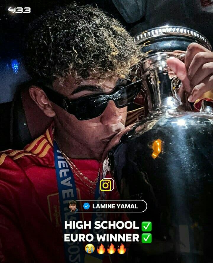 Yamal#player#trophy Footballers With Trophies, Goal Celebration, 4 Life, In High School, Pretty Good, And Now, High School, Spain, Football