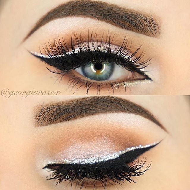 You Are The Fairest Of Them All — “@georgiarosex used #Sigmabrushes for this glitter... Silver Eyeliner, Ball Makeup, Silver Makeup, Formal Makeup, Glitter Eyeliner, Makijaż Smokey Eye, Makeup Eye Looks, Hoco Makeup, Eyeliner Tutorial