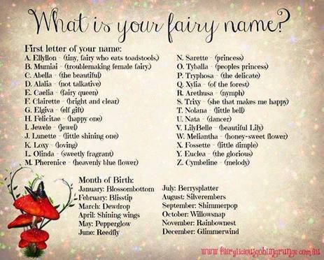 what to write in your fairy name on the back of a card with red flowers