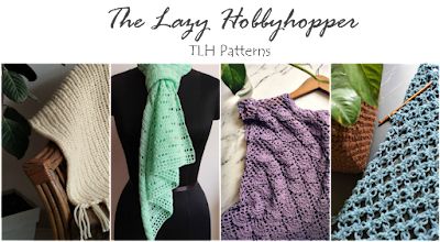 there are many different knitted scarves on this page, including one for the lady's hobby shoppe