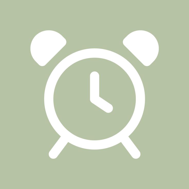 an alarm clock icon on a green background