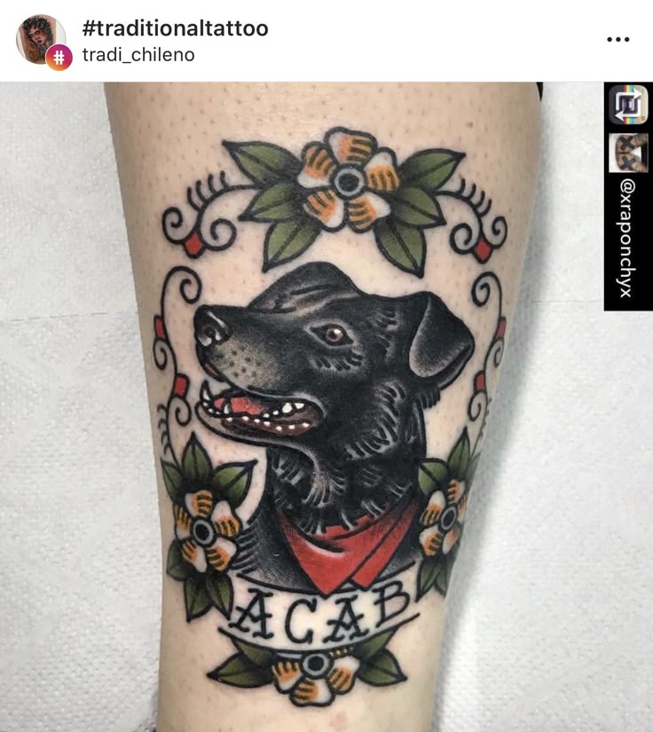 Piper Tattoo, Traditional Dog Tattoo, Dog Memorial Tattoo, Traditional Tattoo Inspiration, Dog Tattoo Ideas, Vintage Cowgirl Art, American Traditional Tattoos, Tattoo Dog, Old School Tattoos