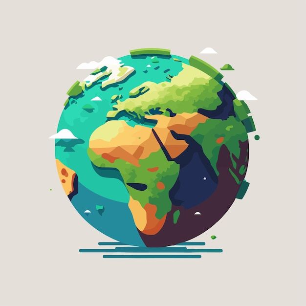 the earth in low poly art style