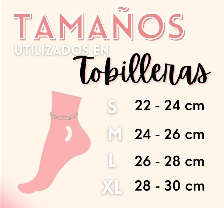 a pink poster with the words tamanos utilidos en tobilleras