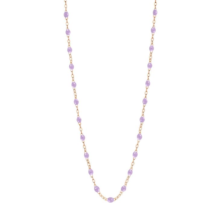 Gigi Clozeau - Classic Gigi Lilac necklace, Rose Gold, 19.7 Luxury Lavender Jewelry As A Gift, Elegant Purple Necklace With Delicate Chain, Elegant Purple Clavicle Chain Necklace, Elegant Rose Gold Amethyst Necklace, Elegant Purple Chain Necklace For Gift, Elegant Amethyst Necklace With Delicate Chain, Lavender Fine Jewelry Necklace For Gift, Lavender Single Strand Necklace Gift, Lavender Single Strand Necklace For Gift