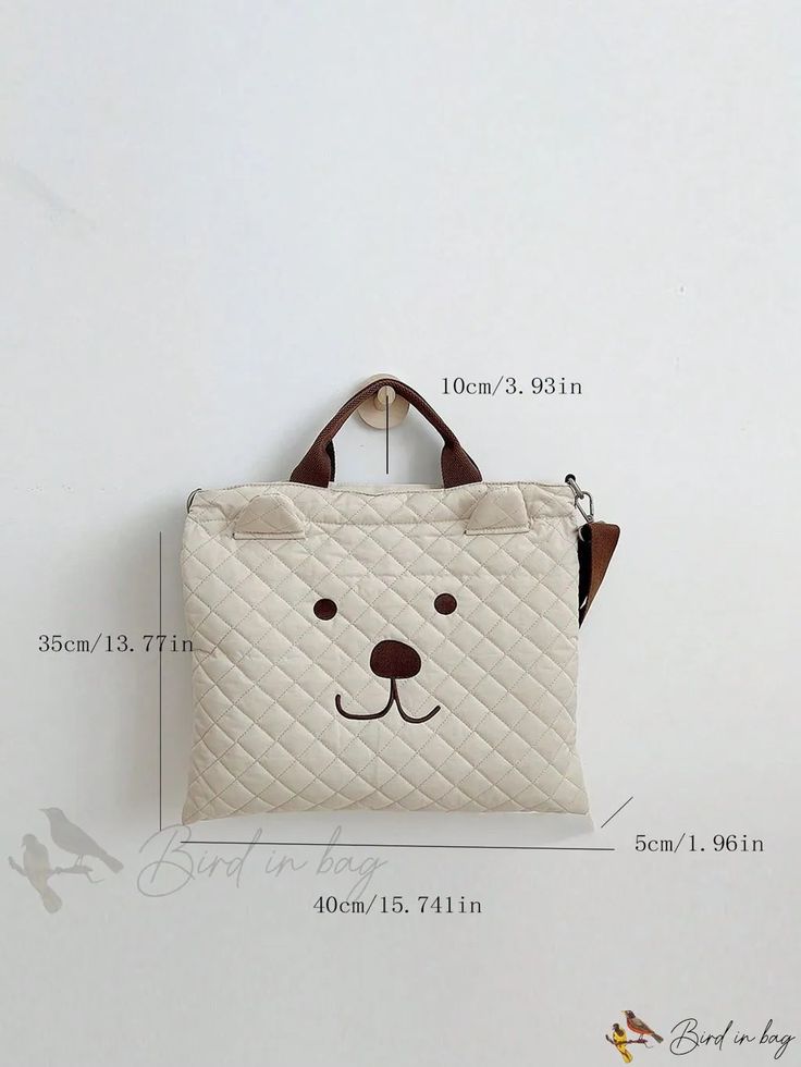 Bird in Bag - Designer Square Oversized Bag Cute Beige Large Capacity Satchel, Cute Everyday Beige Shoulder Bag, Cute Beige Backpack Bag, Beige Satchel Pouch For School, Cute Beige Satchel For Everyday Use, Beige School Satchel, Cute Beige Backpack, Cute Beige Travel Bag, Beige Backpack Bag For Shopping