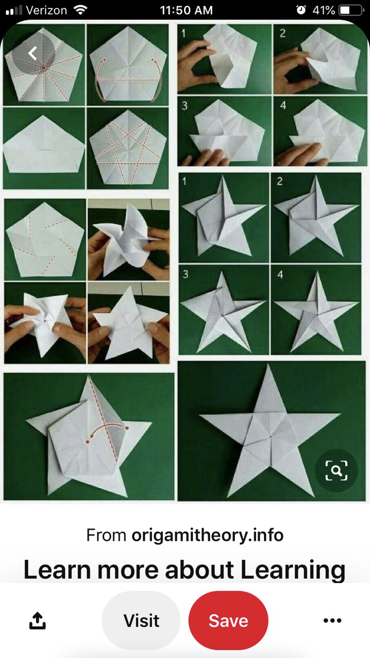 the instructions for how to make an origami star