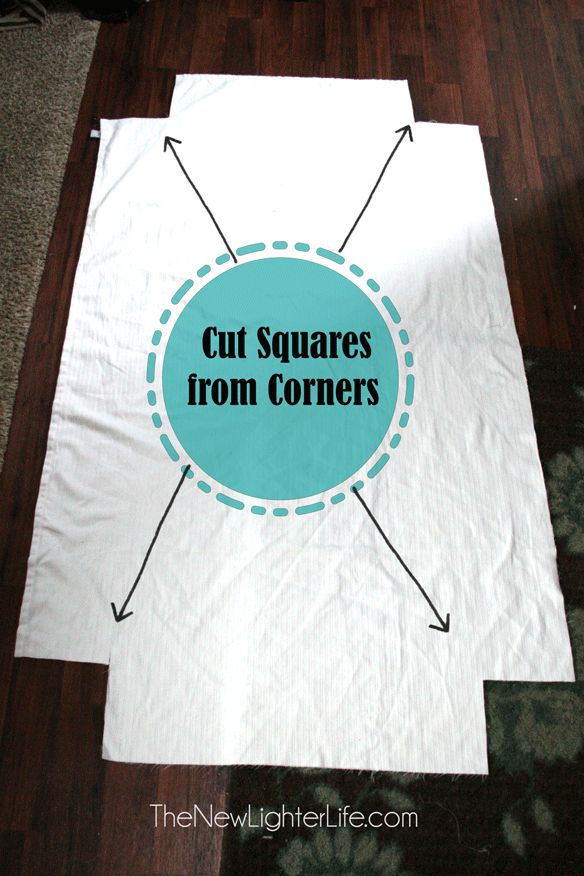 the cut squares from corners are on top of each other