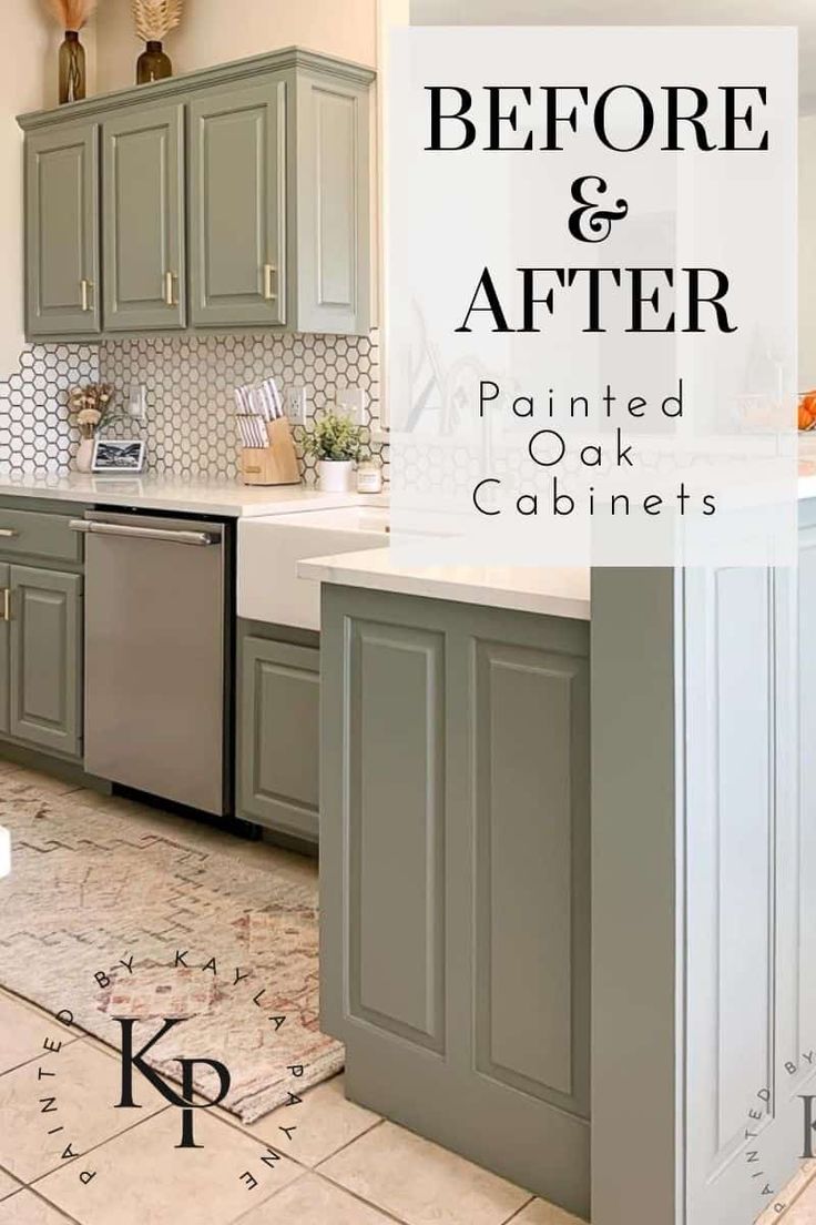 the before and after painted oak cabinets