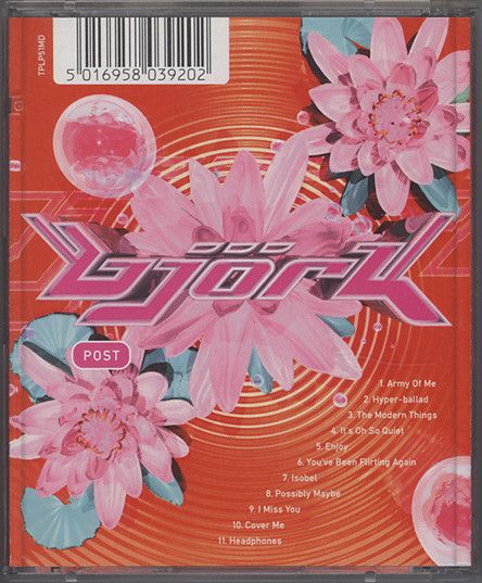 the cd cover shows pink flowers on an orange background