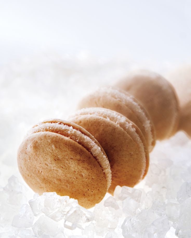 some cookies are laying on top of ice