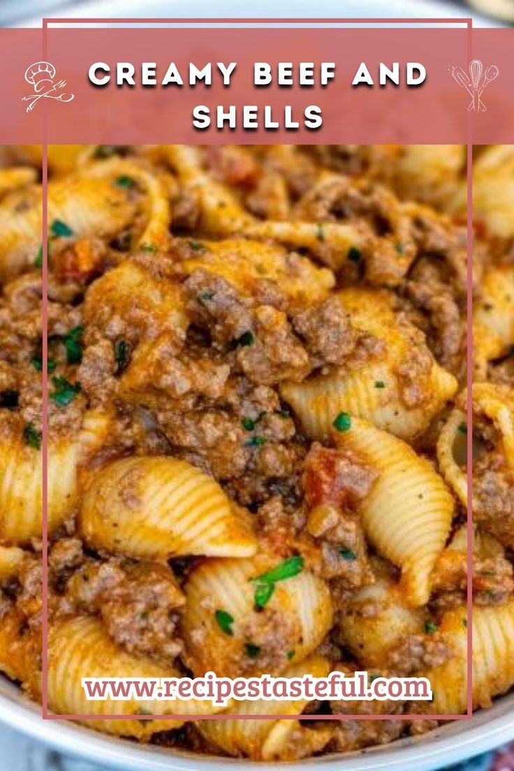 This Creamy Beef and Shells dish is a hearty, comforting meal perfect for busy weeknights. The tender pasta shells are coated in a rich, creamy beef sauce that is bursting with flavor and incredibly satisfying. Creamy Beef And Shells, Beef And Shells, Beef Sauce, Shells Recipe, Pasta Shells, Stuffed Shells Recipe, Comfort Dishes, Stuffed Pasta Shells, Wholesome Food