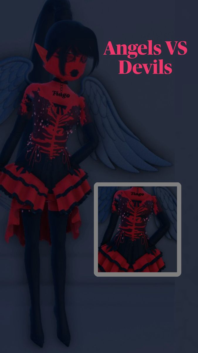 dress to impress Angels And Devils, Tie Up Shirt, Angel Theme, Uniform Dress, Vs Angels, Theme Dress, Angel Dress, Iconic Dresses, Angel And Devil