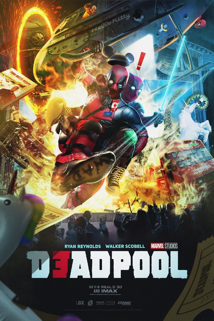 the poster for deadpool is shown in this image