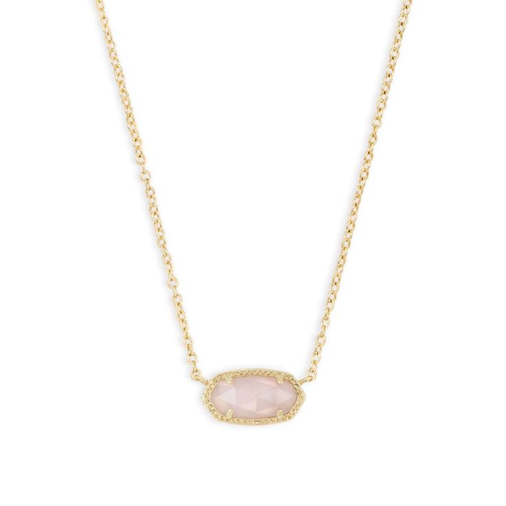 Elisa Gold Pendant Necklace, Elisa Necklace, Elisa Pendant Necklace, Kendra Scott Necklace Elisa, Short Pendant Necklace, Kendra Scott Elisa, Preppy Jewelry, Rose Quartz Jewelry, Rose Gold Quartz